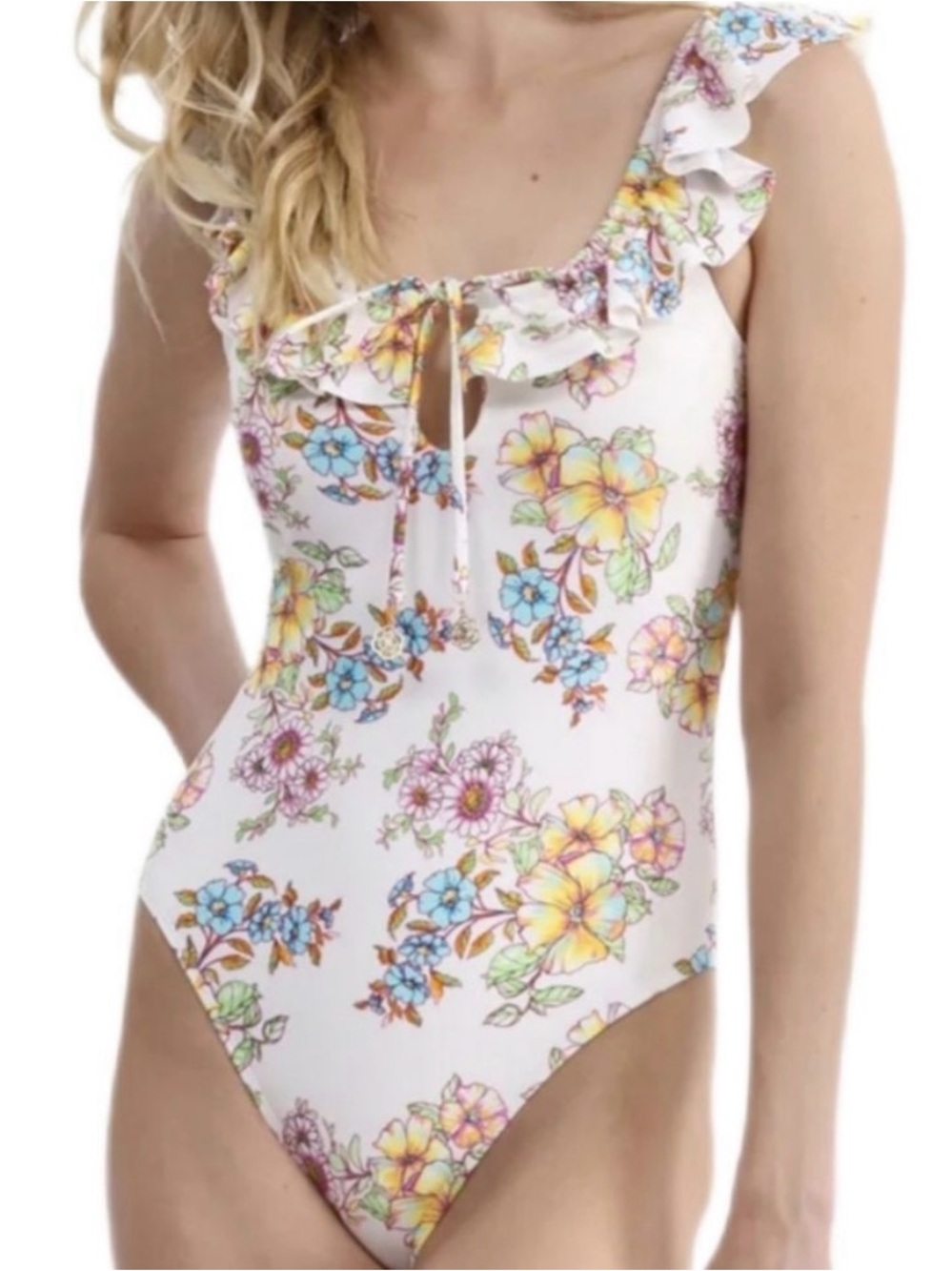Jessica Simpson Pastel Floral One-Piece Swim